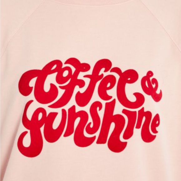 NWT Wildfox Pink Red Coffee & Sunshine Sweatshirt - Picture 3 of 11
